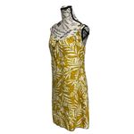 Bebop Yellow Floral Linen Mini Dress – Hawaiian Boho Coastal Milkmaid Sundress L Photo 2