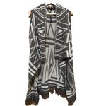 Elan Aztec Cardigan Mixed Print Womens Fringe Oversized Boho Size Large EUC Photo 4