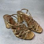 Sam Edelman  Daffodil Sandal Heels  Gold Strappy Metallic Size 7 Photo 3