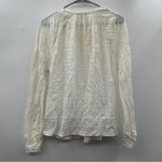 J.Crew Point Sur White Long Sleeve Peasant Top in Windowpane Cotton Voile Sz S Photo 3