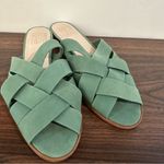 Bird of Flight Philo Low Heel Leather Wedge Woven Sandal Size 11 Green Photo 3