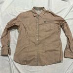 Cinch  Womens Patterned Stripe Western Button Down Shirt Green Yellow XXL Photo 3