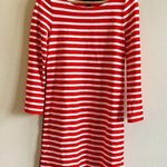 J.Crew  Striped T Shirt Dress 3/4 Sleeve Shift Red‎ & White Knit Womens Size XS Photo 2