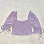 The Impeccable Pig NWT Purple Smocked Crop Top size Small! Photo 5