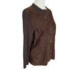 Talbots  pure Italian merino wool and leather button down jacket women's size M Photo 1