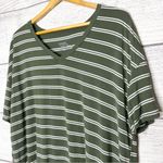 Green & White Striped Oversized V Photo 1
