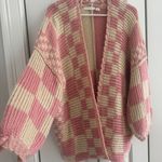 Altar'd State Pink Checkered Cardigan Photo 1