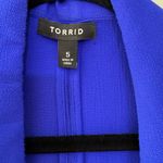 Torrid  Royal Blue Stretch Crepe Open Front Cardigan With Ruched Sleeves Sz 5X Photo 1