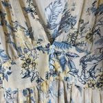 Kori America Floral Kimono Robe Maxi Dress Coverup Yellow Button Front Large Photo 1