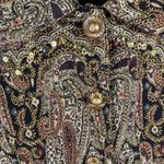 Vintage Anage Paisley Tapestry Sequin Embellished Cotton Jacket Small Artsy Brown Photo 5