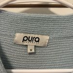 Pura Cashmere Light Blue Ribbed Sweater Size M Photo 8