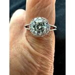 1 ct Moissanite Round Cut Ring with Moissanite Accents Size 8 Silver Photo 12