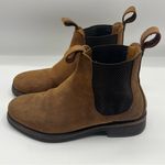 Old West  Ankle Boots Brown Leather Size 8.5 Round Toe Photo 2