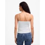 Madewell  Squareneck Tank Top Spaghetti Straps Slim Stretch White Medium NWT Photo 2