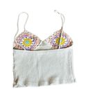 ZARA  Crochet Granny Square Ribbed Cropped Top Size XS/S‎ Photo 3