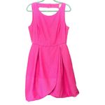 Jane Summers Pink Textured Silk And Cotton Pleated Short Dress Size 14 Photo 1