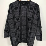 None VTG Metallic Heart Sweater Photo 0