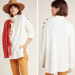Anthropologie Margarita Tunic White Button Sweater Photo 1
