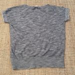 Loft Ann Taylor  Striped Short Sleeve Knit Sweater Top Blue White Small Photo 3