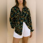 Vintage Rock Creek Womens 100%‎ Cotton Black Chain Button Shirt sz L Equestrian Size L Photo 1