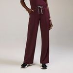 FIGS  High Waisted Salina FORMx Wide Leg Scrub Pants in Burgundy, Size XXS Petite Photo 1