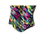 Relleciga  Vibrant Multi Color  Ruched Sides Tankini Top Women's XXL New Photo 2