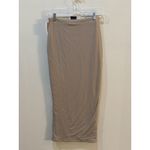 Naked Wardrobe Midi Length Women's Bodycon Skirt Size Large Soft Light Brown! Photo 2