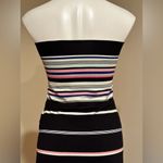 White House | Black Market  strapless Black Multi Color Stripes Slits Both Side SZ Photo 5