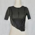 Black Cut Out Crop Top Photo 0