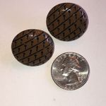 Brown Patterned Round Retro Boho Vintage Earrings Photo 2