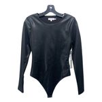 Good American NWT  Better Than Leather Long Sleeve Bodysuit Black Size 2 Photo 11
