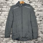 Zella EUC Women’s Daphne Hooded Charcoal Puffer Jacket Size Small (RN 58655) Photo 2