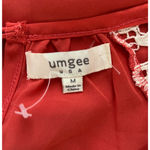 Umgee  Shirt Women Medium Orange Cream Lace Sleeve Boho Bohemian Peasant Colorful Photo 6