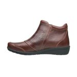 Taos Habit Ankle Boot Women's 7W Brunette Leather Round Toe Comfort Side Zip Brown Size 7 Photo 1