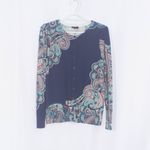 Talbots  Charming Cardigan - Bright Paisley Size M Photo 2