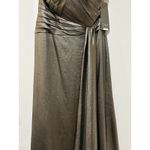 Theia Farren Strapless Gown Dress Pewter Satin Size 4 NWT Flattering MOB Dress Gold Photo 5