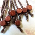 Blue beaded brown cord boho necklace Photo 4