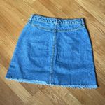 Denim & Co Denim Co. Blue Denim Mini Skirt | Button Front | Raw Hem | Size 6 USA / 38 EU Photo 1