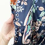 Lulus [] Positively Adorable Navy Scarf Print Satin Tiered Bustier Romper NWT XL Photo 9