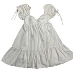 Amanda Uprichard Sicily Ruched Smocked Fit and Flare Mini Dress White Size M Photo 2