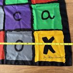 Paloma Picasso Multicolor Graphic Scarf made in Italy Vintage 35”X 35” Red Photo 4