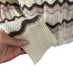 Heartloom New Elias Chevron Print Knit Sweater Hoodie Size Medium Crochet Beachy Photo 3