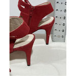 Woman’s RNR Republic Open Toe Strappy Tie Red Stiletto Heel Shoe 8 M Photo 3
