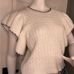 Evolutionary Flutter Sleeve Knit Sweater Crop Top Size XL. White Photo 2