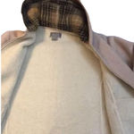 Vintage BASS heavy warm fleece zip up chore jacket barn coat size large tan hood Photo 6