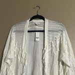 New York And Company New York & Co Cardigan Sz M Open Front Fringe Detail Fall Sweater Special Event Photo 5
