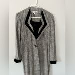 VTG Patty O’Neil Plaid Houndstooth Longline Coat Black White Pattern Size M 6 Size M Photo 6