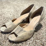 Rebecca Minkoff  light Snakeskin Peep-Toe Heels - Cream says 7 fits like an 8 Photo 0