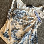 Cider NWT XS  tank top blue and white print  Photo 0