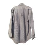 LASOLAS Pinstripe Button Up Shirt Rhinestone Cat Embellished Pockets L Black Size L Photo 4